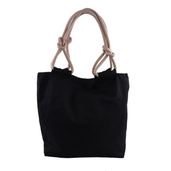 Tropical Green Leaves Pattern Canvas Tote Bag - Picture 4 of 9